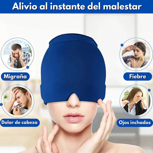 Gorro terapéutico GEL-Instantáneo para migrañas, fiebre y sinusitis sin medicación