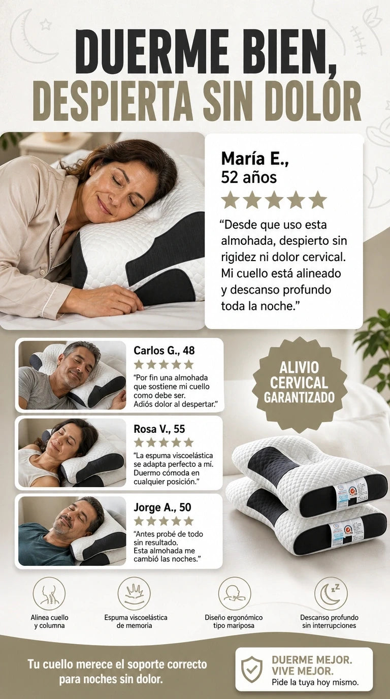 DELUXE ERGONOMIC PLUS | Almohada Ortopédica 3d Con Alineación Cervical Perfecta