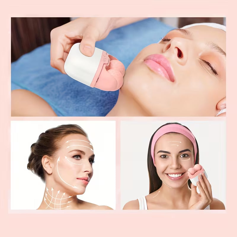 Rodillo de Hielo Facial 2 en 1 y Rodillo de Masaje Frío Relajante.