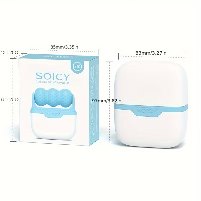 Rodillo de Hielo Facial 2 en 1 y Rodillo de Masaje Frío Relajante.