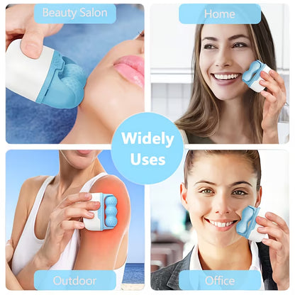 Rodillo de Hielo Facial 2 en 1 y Rodillo de Masaje Frío Relajante.