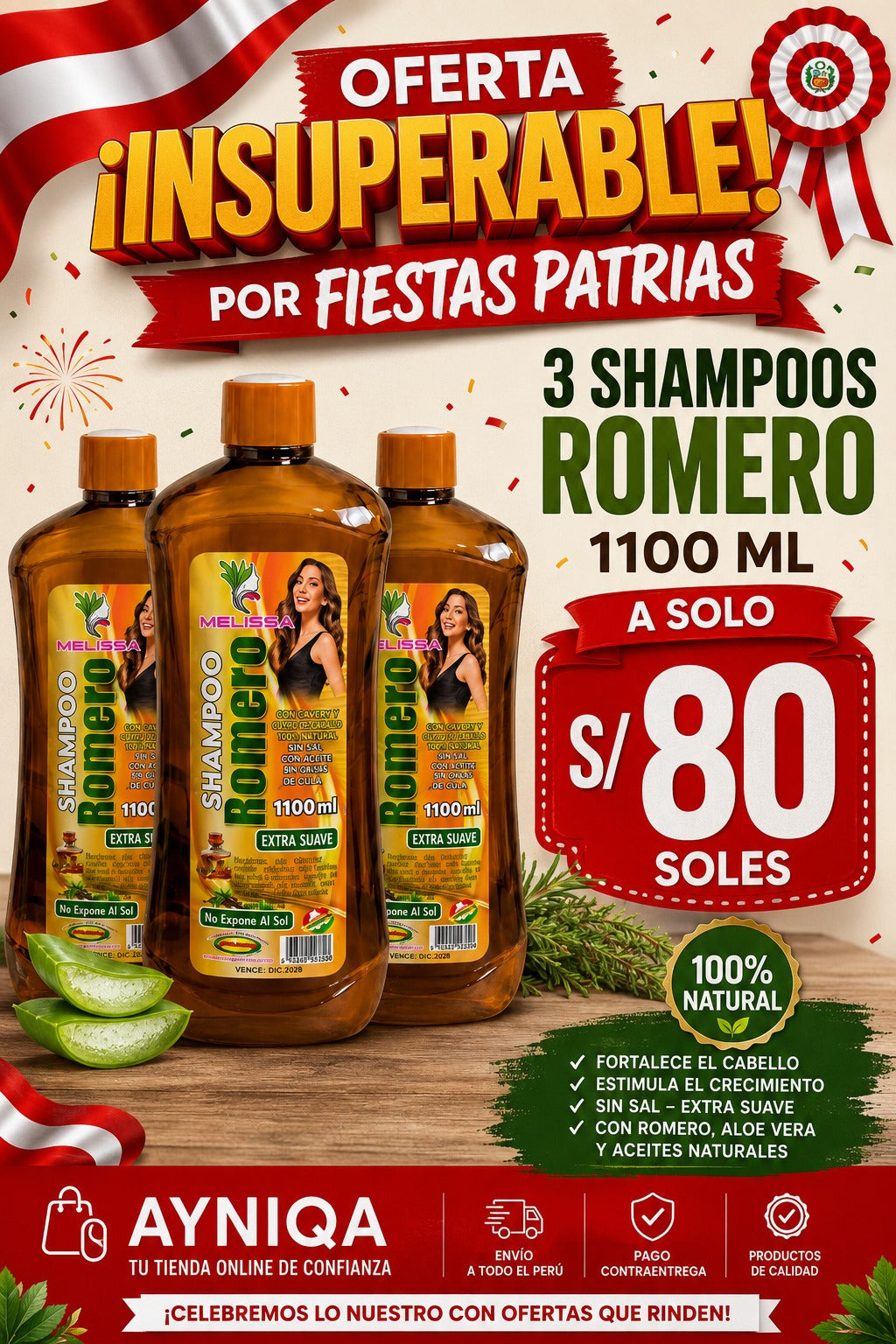 Shampoo de Romero Natural 5 EN 1