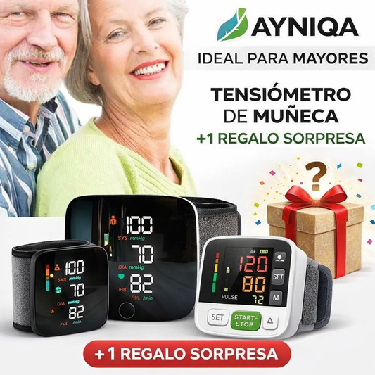 Tensiómetro de muñeca Recargable Voz en Español+1 REGALO SORPRESA🎁