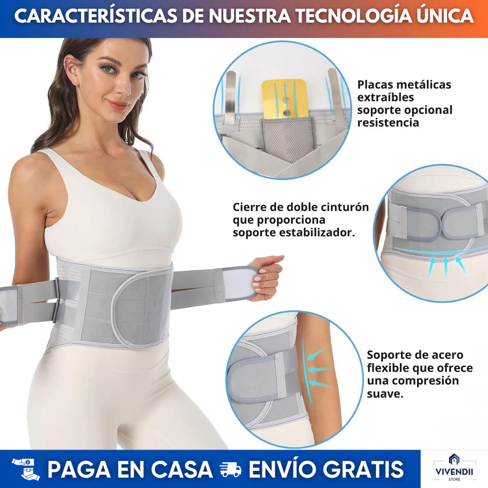 Faja Lumbar MaxSoporte – Alivio constante para tu espalda baja | Sujeción sólida sin sacrificar comodidad 🛒