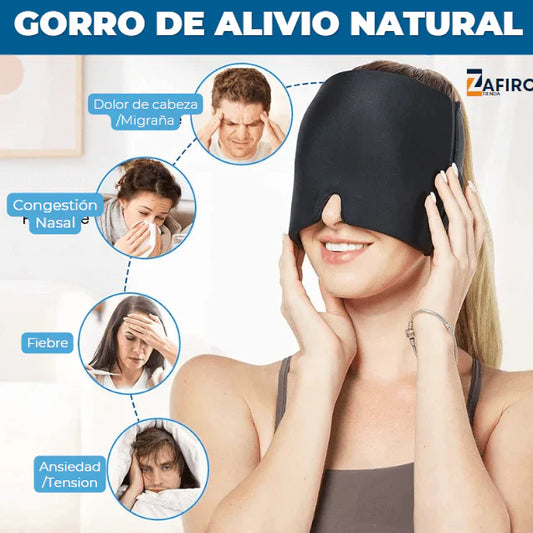Gorro terapéutico GEL-Instantáneo para migrañas, fiebre y sinusitis sin medicación