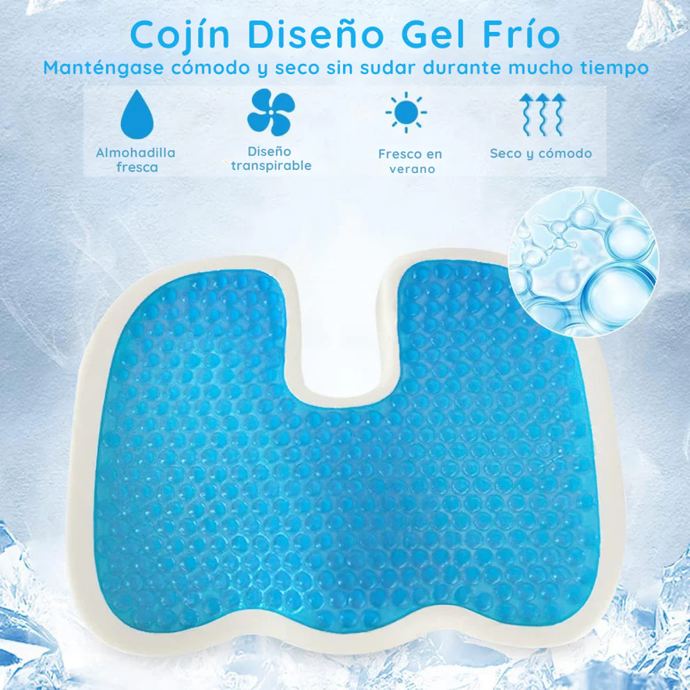 Asiento Viscoelástico Ortopédico con Gel - para Alivio del Cóccix