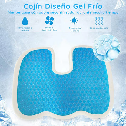 Asiento Viscoelástico Ortopédico con Gel - para Alivio del Cóccix