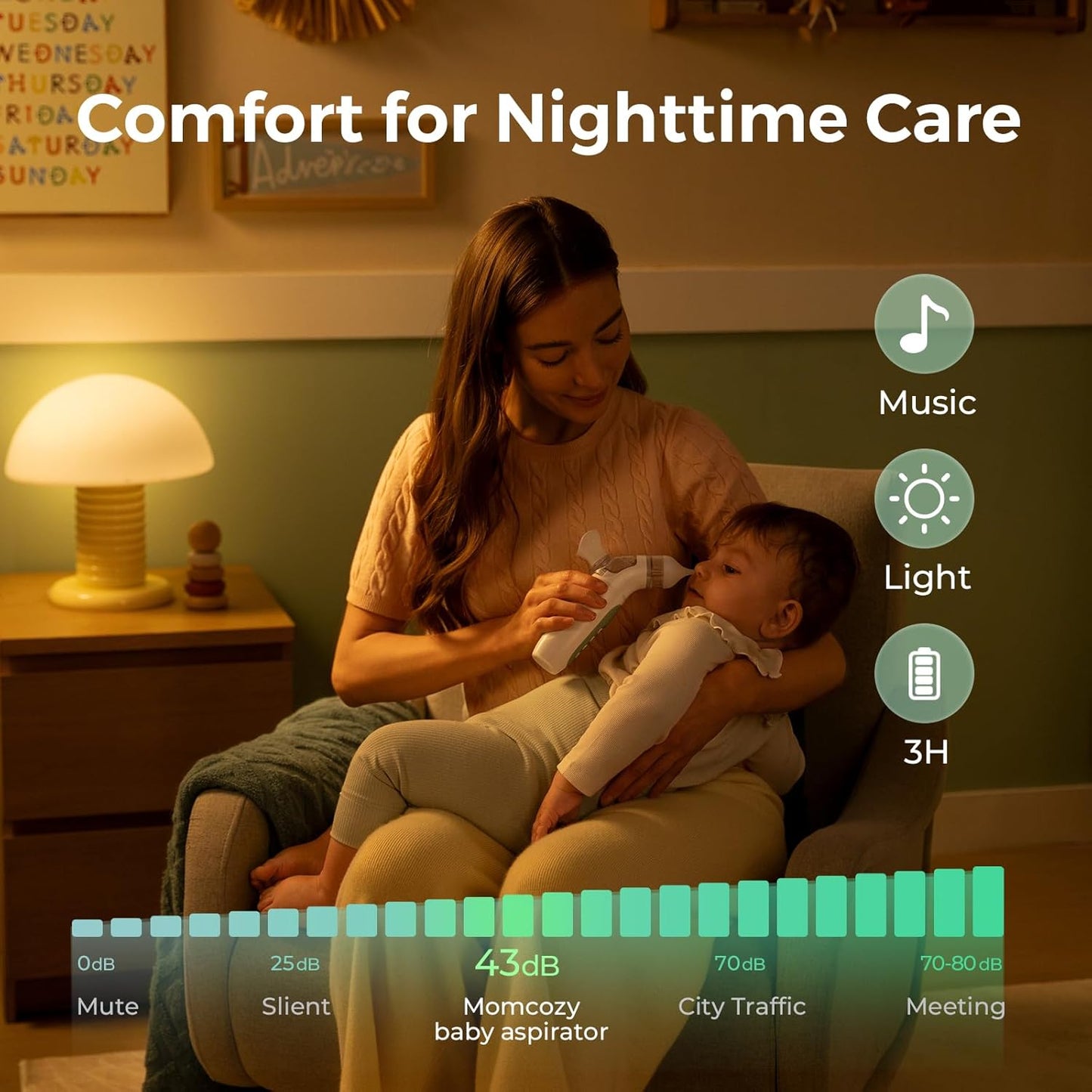 Aspirador nasal eléctrico 2 en 1 para bebé con aerosol,