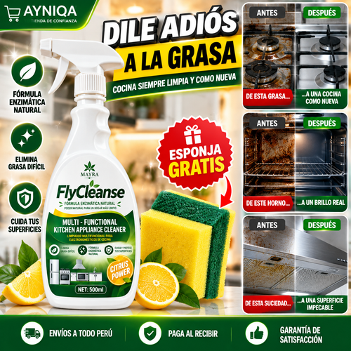 FLYCLEANSE+ESPONJA GRATIS –LIMPIEZA PODEROSA PARA TU COCINA
