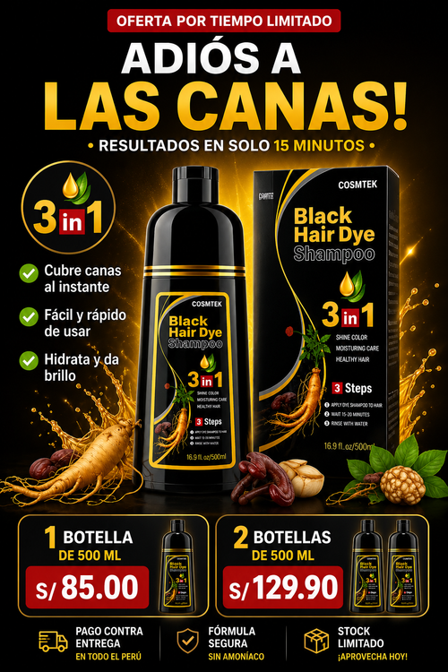 SHAMPOO TINTE CUBRE CANAS🎁 + 2 REGALOS SORPRESA🎁