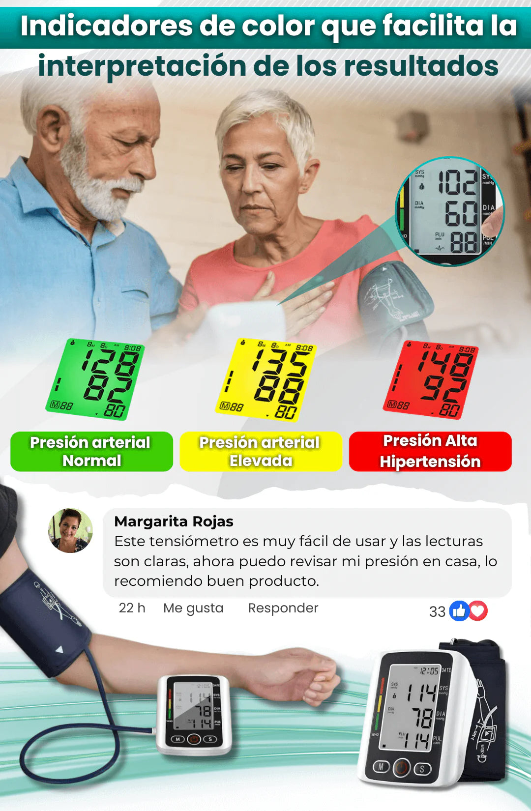 ♥️Tensiómetro digital de Brazo - Controla tu presión arterial sin salir de casa♥️