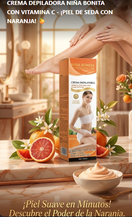 CREMA DEPILADORA NIÑA BONITA CON VITAMINA C - ¡PIEL DE SEDA CON NARANJA! 🍊
