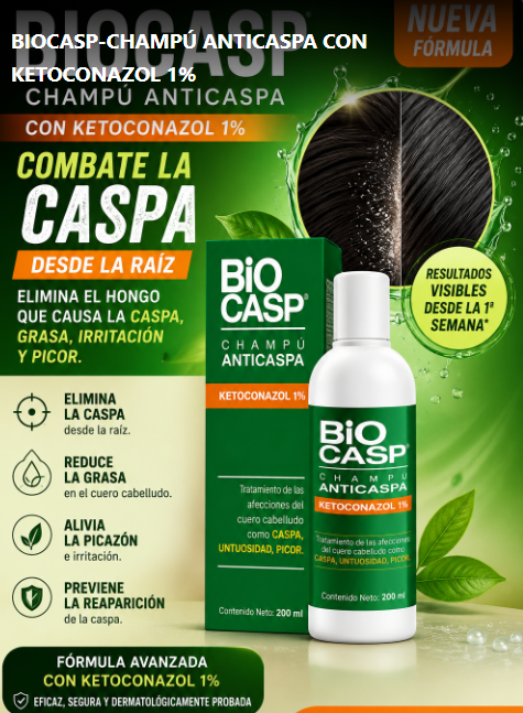 BIOCASP-CHAMPÚ ANTICASPA CON KETOCONAZOL 1%