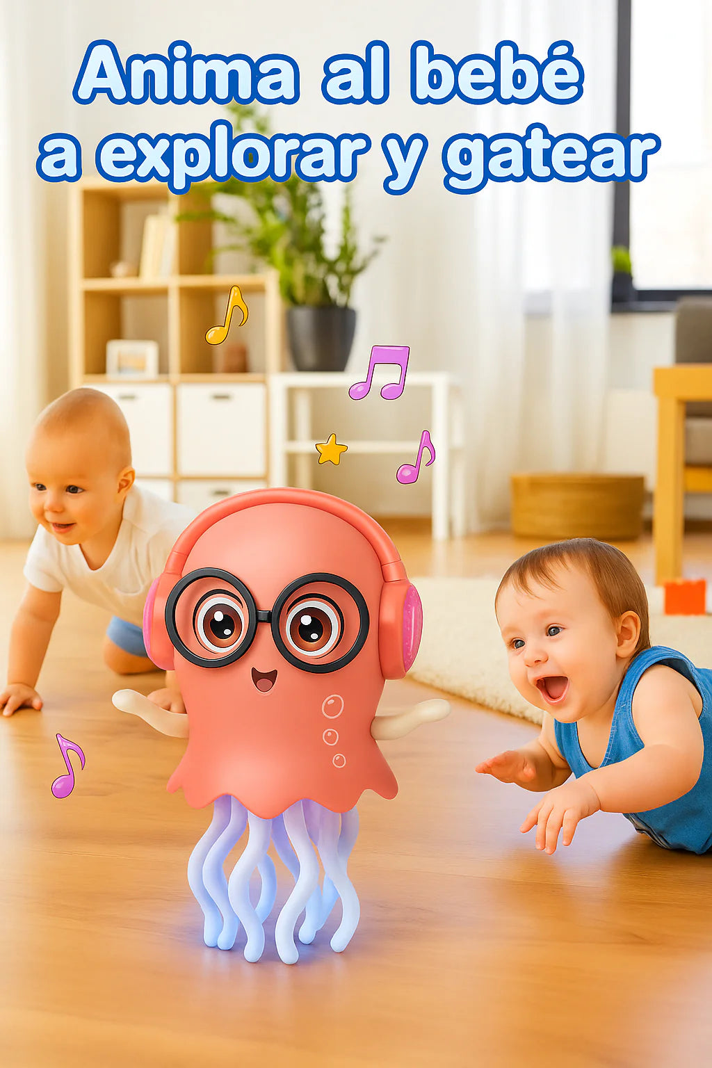 pulpo bailarín con luz LED y música🪼- con Movimiento Automático