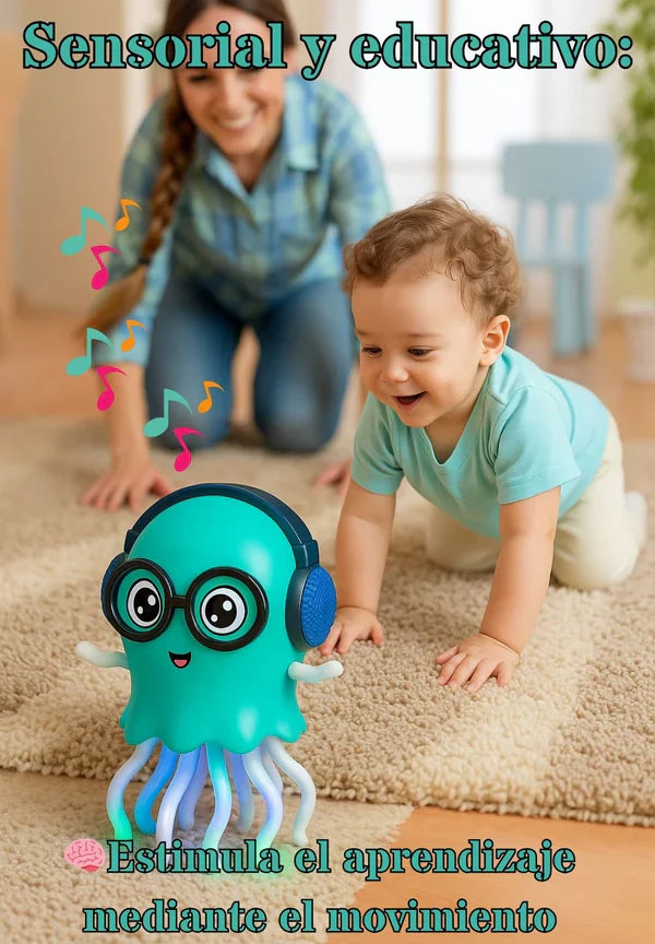 pulpo bailarín con luz LED y música🪼- con Movimiento Automático