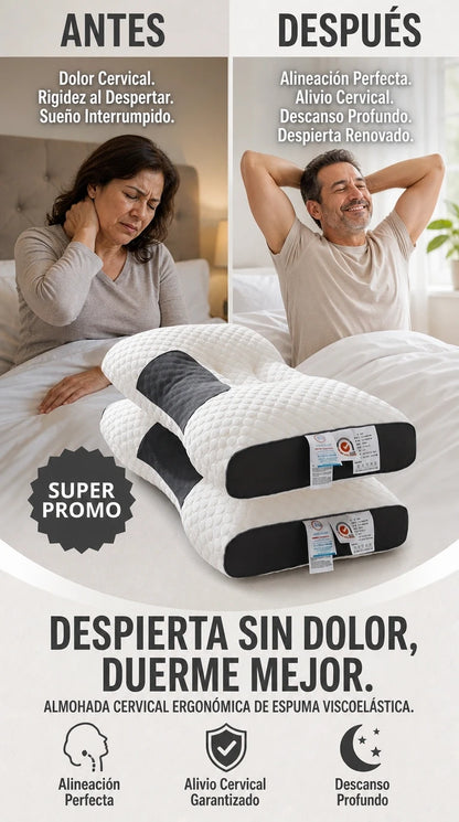 DELUXE ERGONOMIC PLUS | Almohada Ortopédica 3d Con Alineación Cervical Perfecta