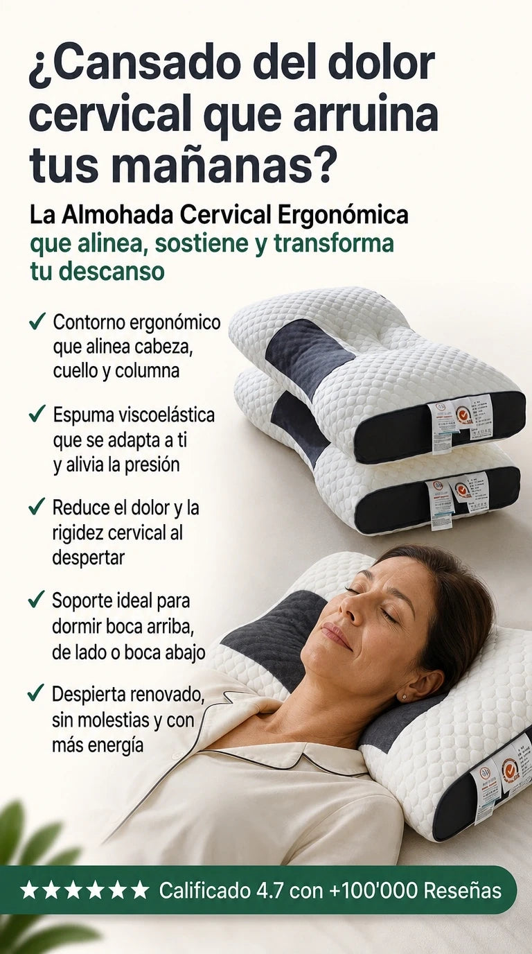 DELUXE ERGONOMIC PLUS | Almohada Ortopédica 3d Con Alineación Cervical Perfecta