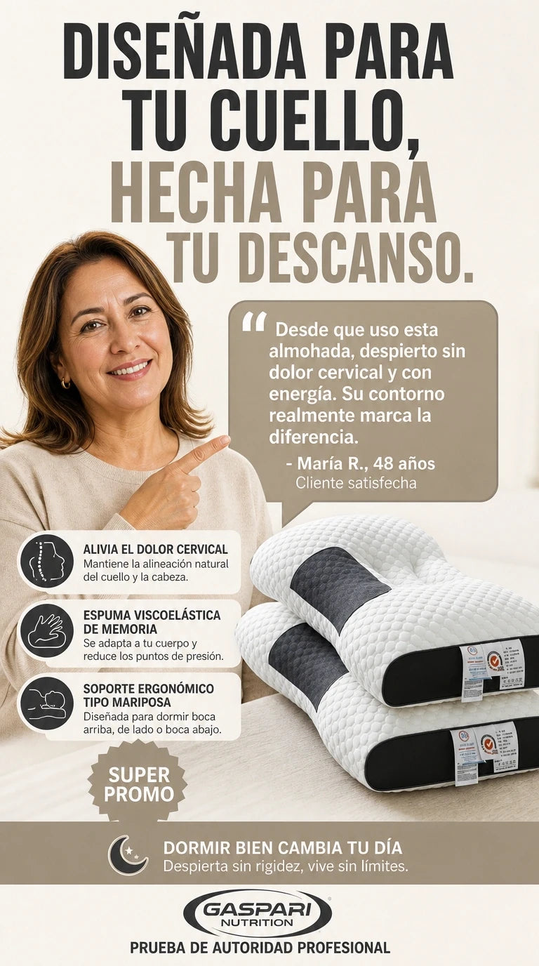 DELUXE ERGONOMIC PLUS | Almohada Ortopédica 3d Con Alineación Cervical Perfecta