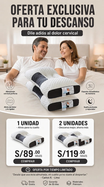 DELUXE ERGONOMIC PLUS | Almohada Ortopédica 3d Con Alineación Cervical Perfecta