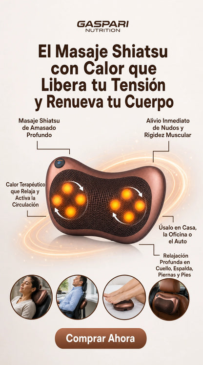 LUMBAR PRO - MASAJEADOR 8 D MULTIFUCION - CALOR INFRARROJO - 8 RODILLOS 3D