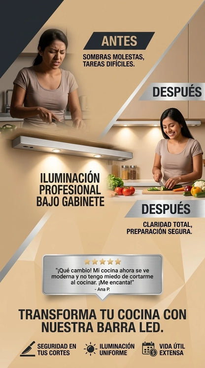 Barra LED con Sensor -3 Tonos  Nunca más busques el interruptor en la oscuridad