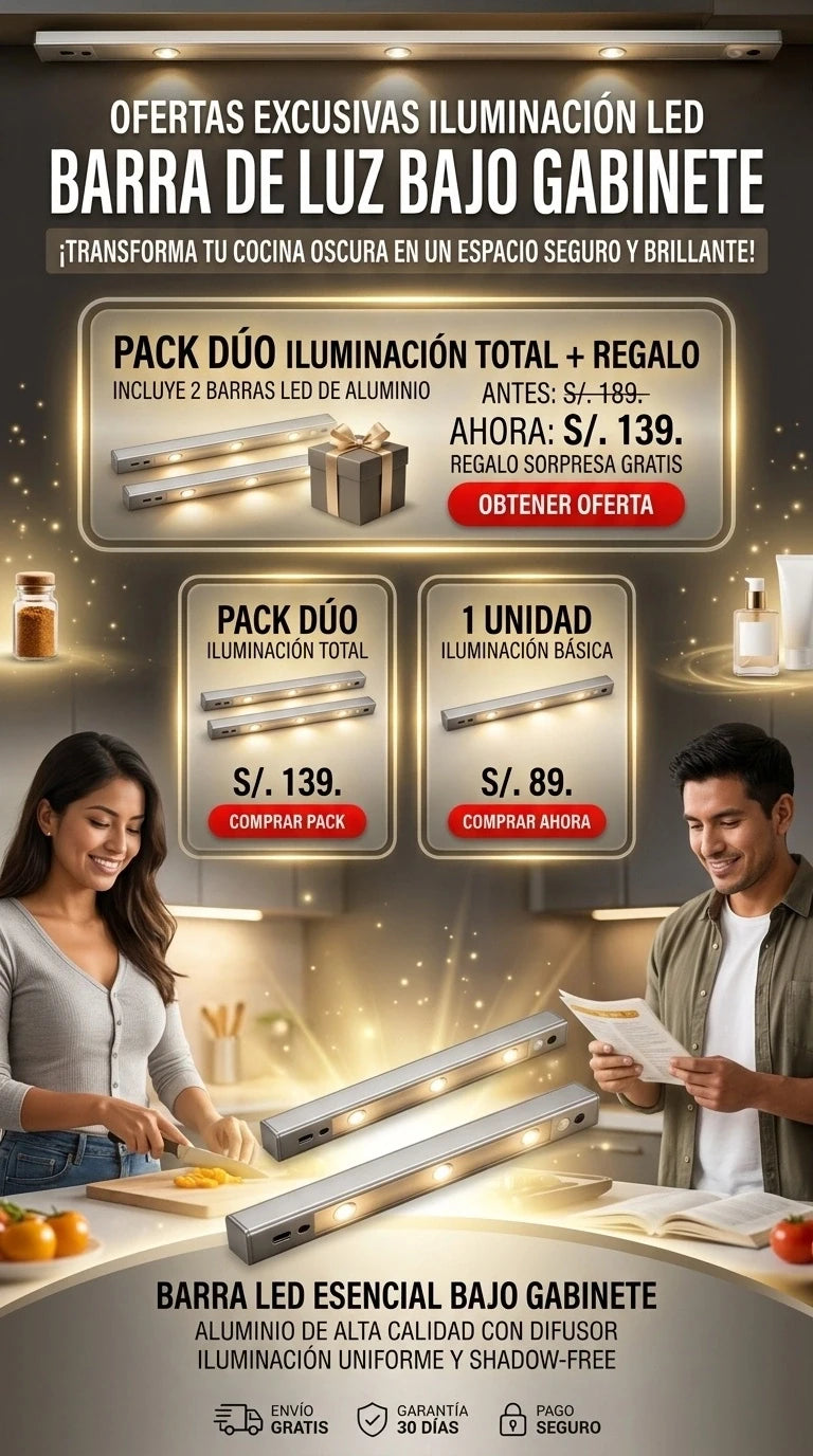 Barra LED con Sensor -3 Tonos  Nunca más busques el interruptor en la oscuridad