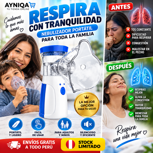 NEBULIZADOR PORTATIL PARA ADULTOS Y NIÑOS