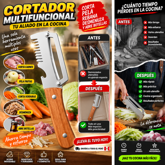 COMPRA 2 Y LLÉVATE 1 GRATIS- Pelador multifuncional- acero inoxidable