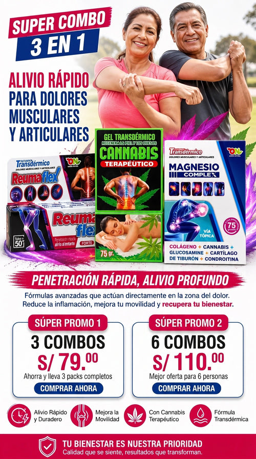 SUPER COMBO REUMA FLEX+CANNABIS TERAPÉUTICO+MAGNESIO COMPLEX 3X1
