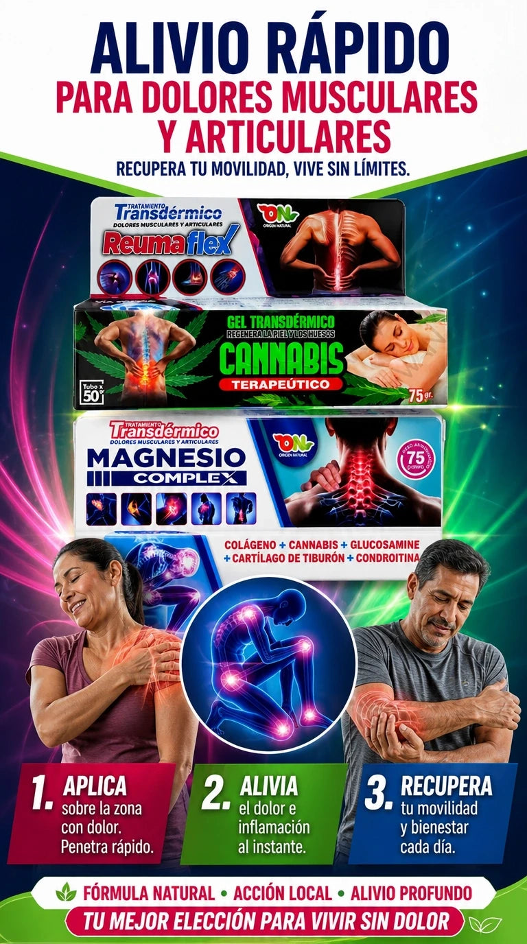 SUPER COMBO REUMA FLEX+CANNABIS TERAPÉUTICO+MAGNESIO COMPLEX 3X1