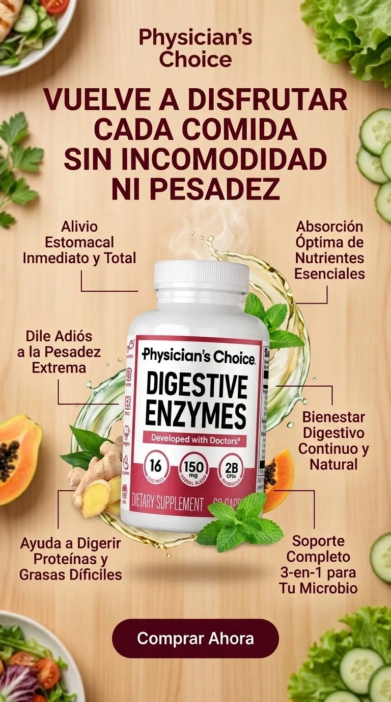 Enzimas digestivas - Una mezcla 3 en 1 de acción rápida con 16 enzimas