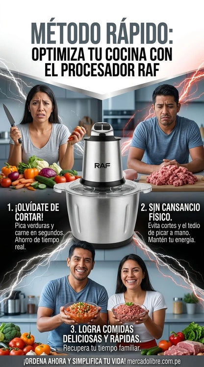 Picadora Express 3L De Acero Inoxidable 304 | Con 3 Velocidades