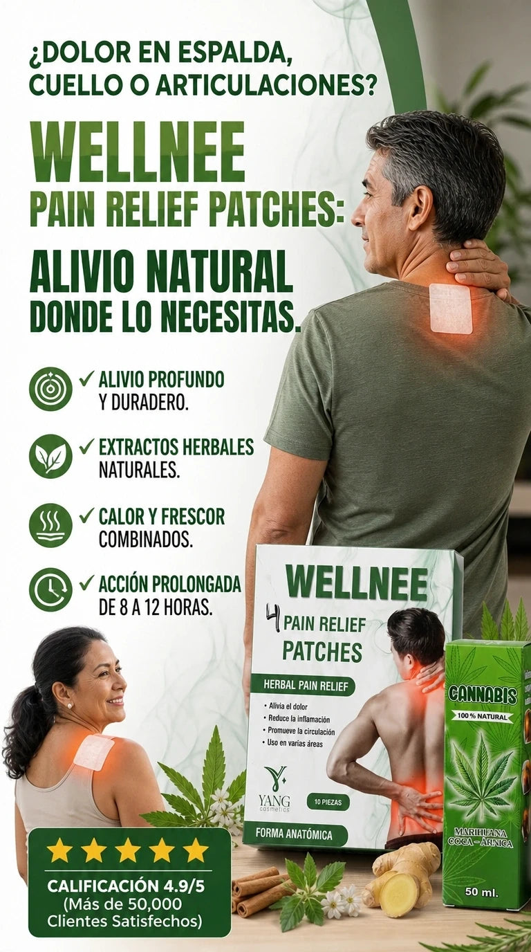 Parches Terapéuticos para Dolor Muscular + Aceite de Cannabis 100% Natural