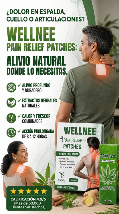Parches Terapéuticos para Dolor Muscular + Aceite de Cannabis 100% Natural
