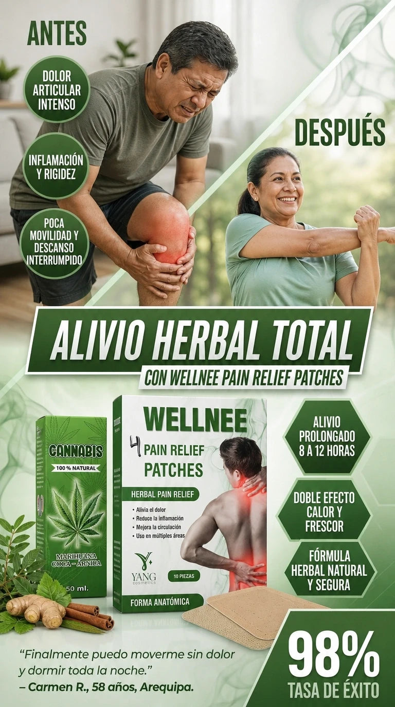 Parches Terapéuticos para Dolor Muscular + Aceite de Cannabis 100% Natural