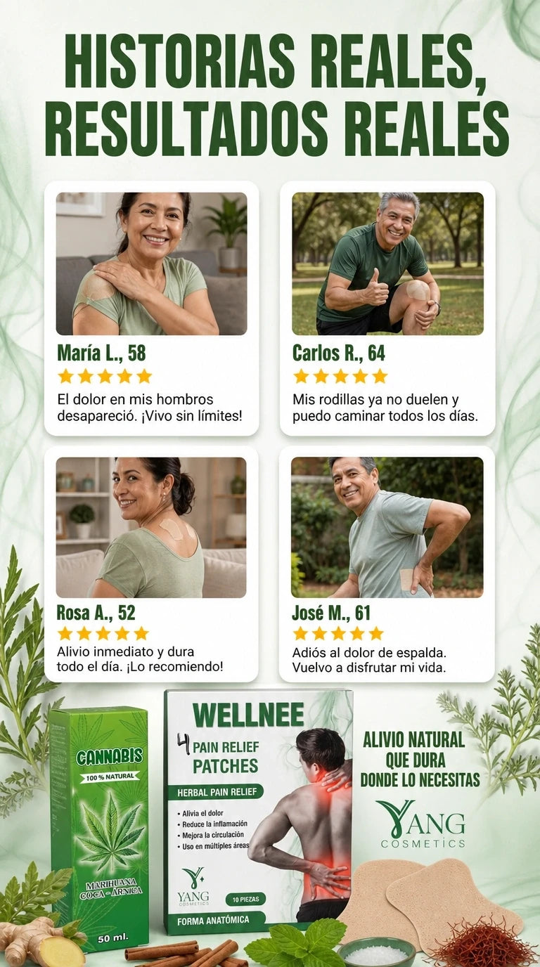 Parches Terapéuticos para Dolor Muscular + Aceite de Cannabis 100% Natural